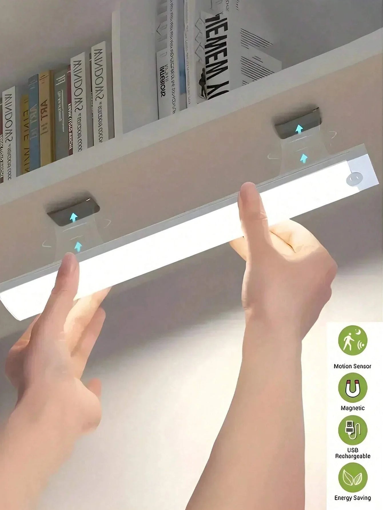LED Motion Sensor Light Wireless LED Night Light Type C Rechargeable Light Cabinet Wardrobe Lamp Staircase Backlight For Kitchen
