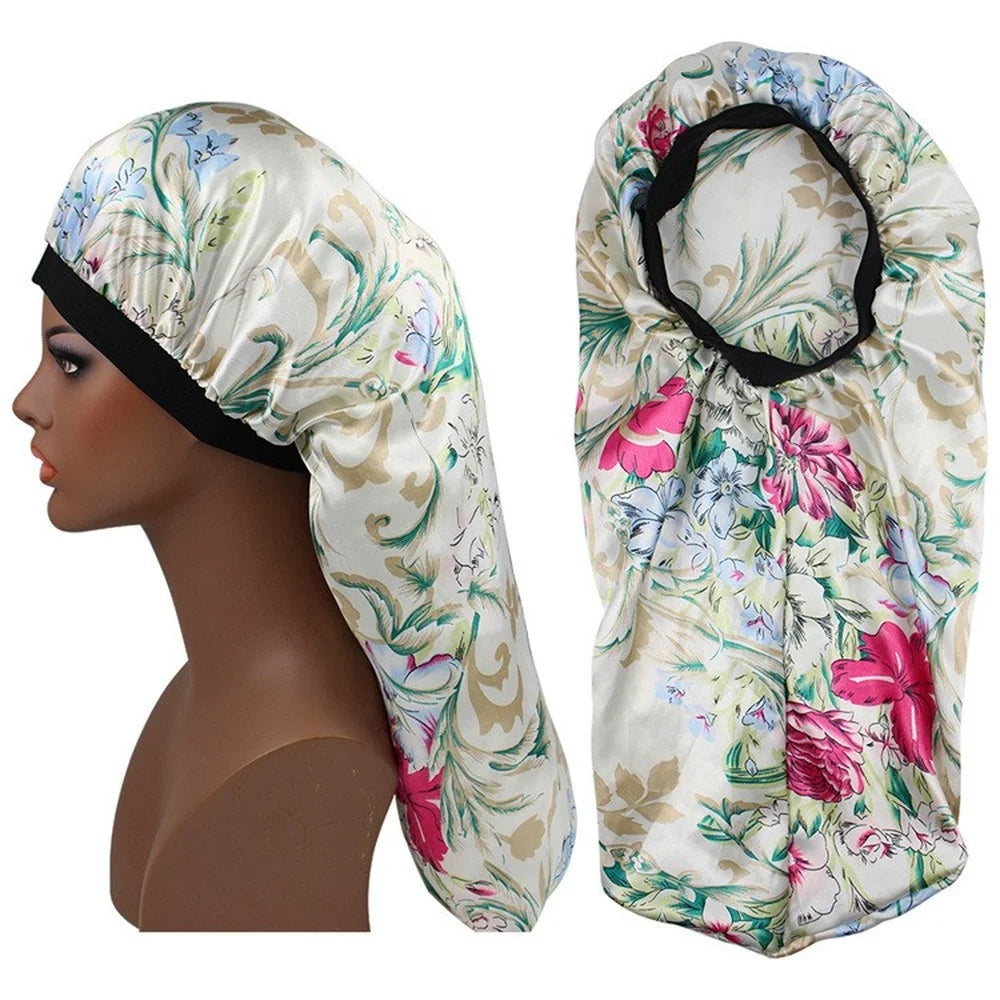 Women Satin Bonnet Beauty Print Satin Silk Bonnet Sleeping Night Cap Bonnet Hat Bonnet Satin Cheveux Nuit Bonnets For Women