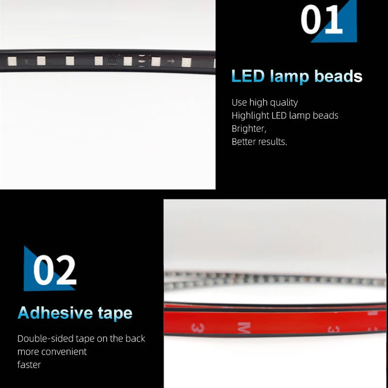 24V Truck Colorful Flashing Ambient Lighting LED Decorative Lamp Atmosphere Light  Night Driving Safety Car Warning Light Strip