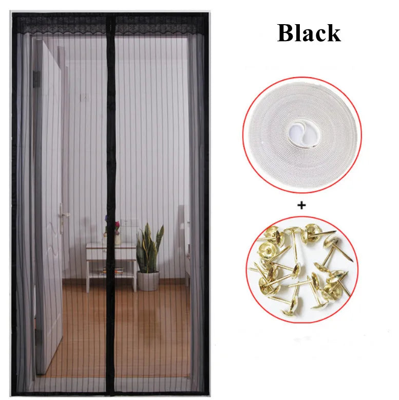2021 Hot Magnetic Screen Door Curtain Anti-Mosquito Net Fly Screen Mosquito Protection Net Magnet Spring for Doors Windows