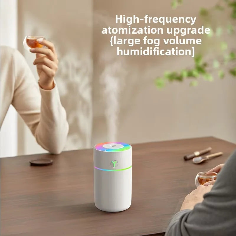USB Powered Household Humidifier Ultrasonic air Diffuser with 7 Color Night Light Low Noise for Home Living Room and Bedroom Use