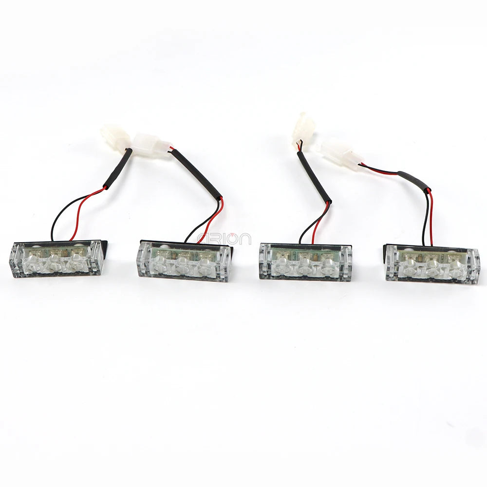 Car Truck LED Bright Flashing Blink Grill Lamp Strobe Lights Amber Yellow 4*3 LED
