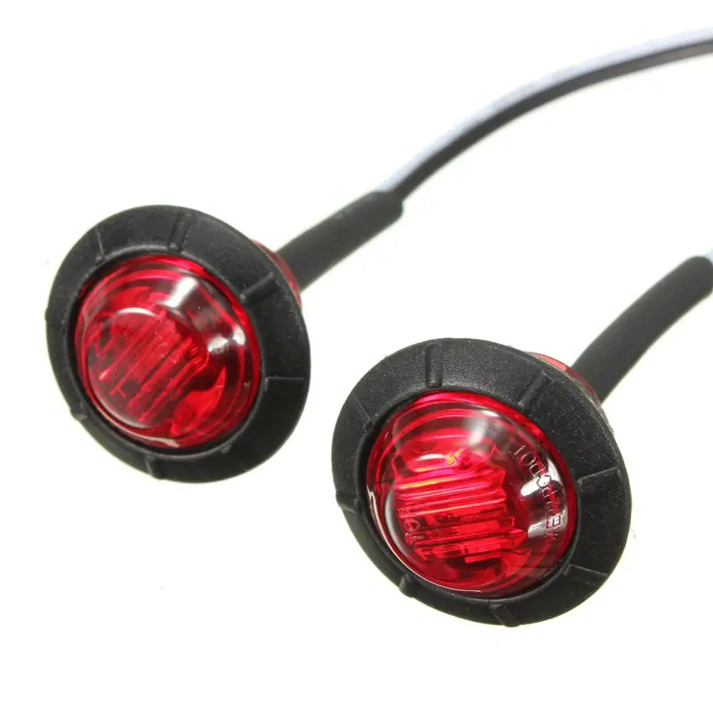 2PCS 12V/24V 3LED 3/4" Round Trailer Side Marker Lights Yellow White Red For Trucks Clearance Lights Truck Turn Signal Lamp