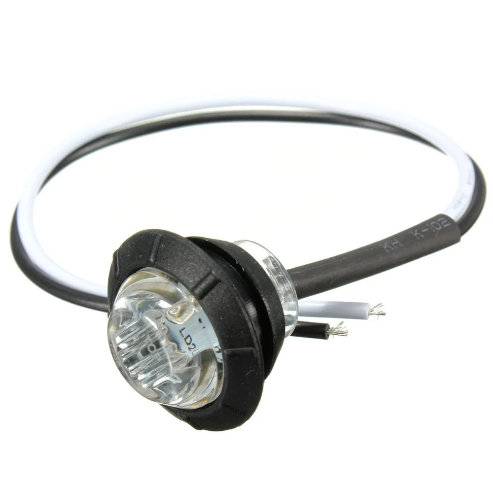 2PCS 12V/24V 3LED 3/4" Round Trailer Side Marker Lights Yellow White Red For Trucks Clearance Lights Truck Turn Signal Lamp