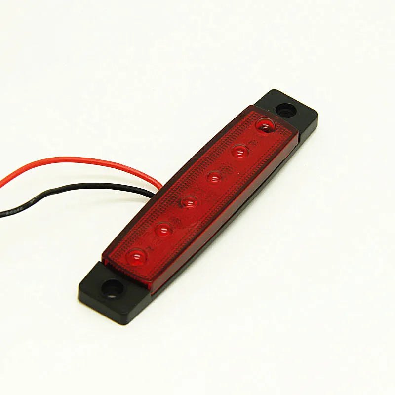 2pcs 12v 24v amber led side marker lights 6 led for trucks marker light lamp 12V Red white blue green