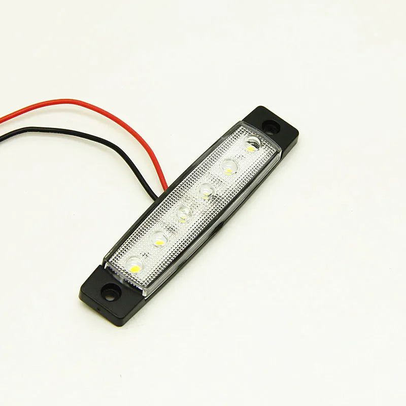2pcs 12v 24v amber led side marker lights 6 led for trucks marker light lamp 12V Red white blue green