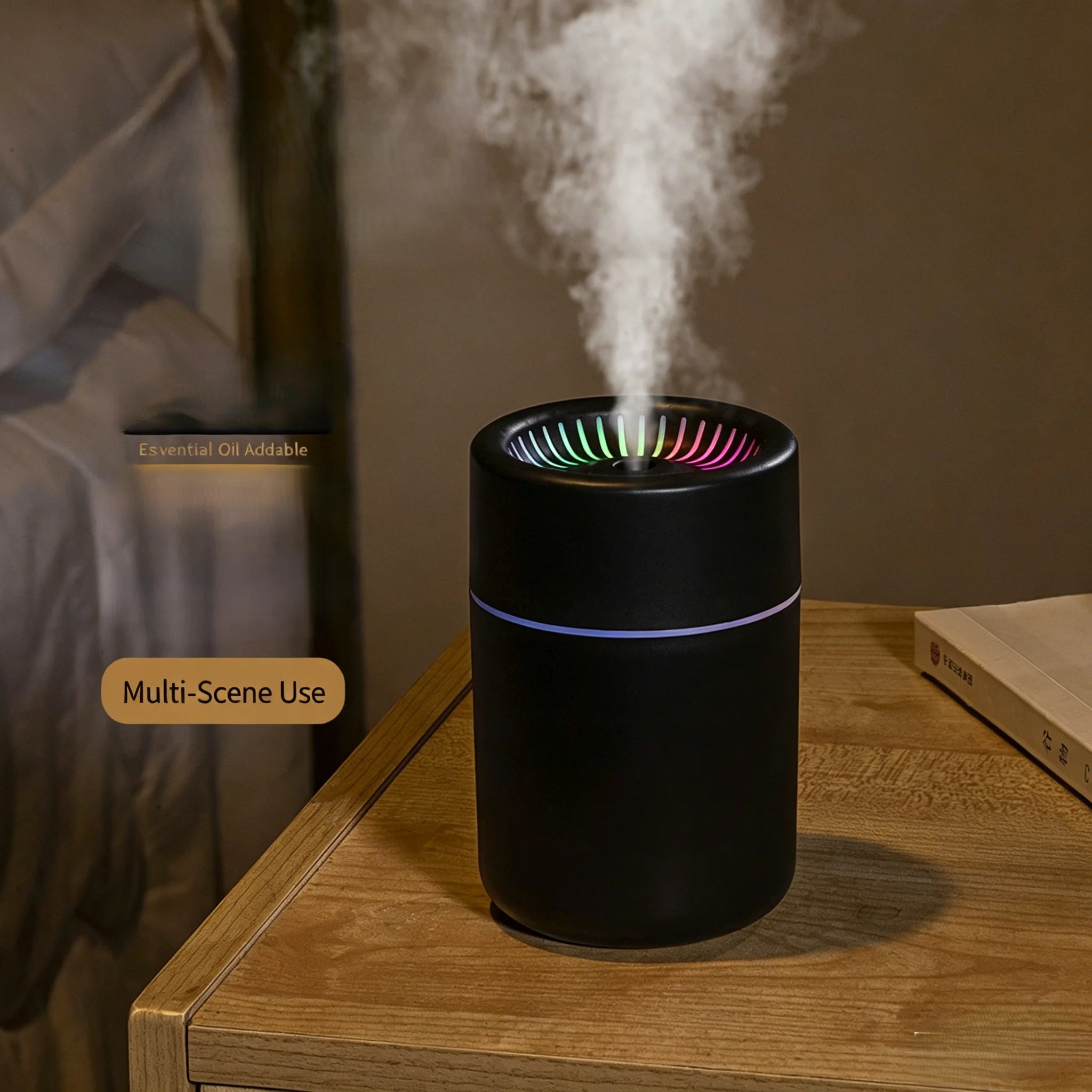 2026new Design Creative Household Humidifier Ultrasonic air Diffuser USB Powered with LED Night Light for Modern Home Decoration