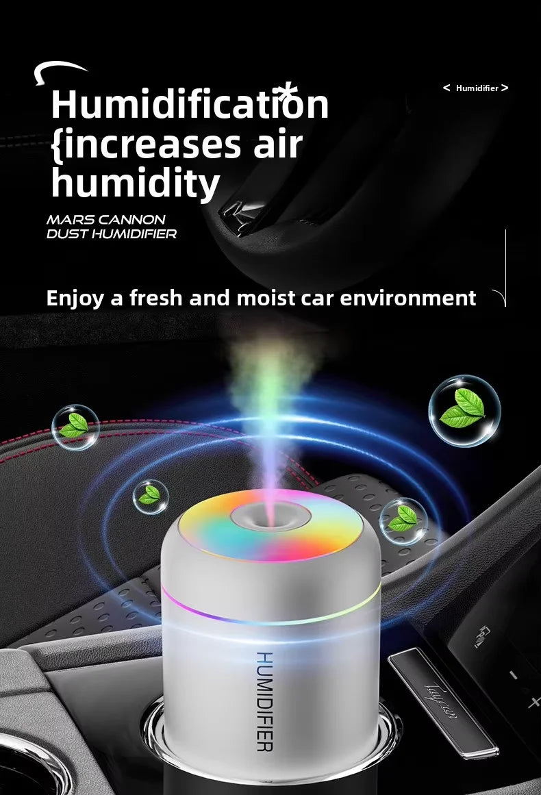 Creative Car Humidifier Ultrasonic Cool Mist air Diffuser USB Powered Customizable Colors Ideal for Vehicle Use & Business Gifts