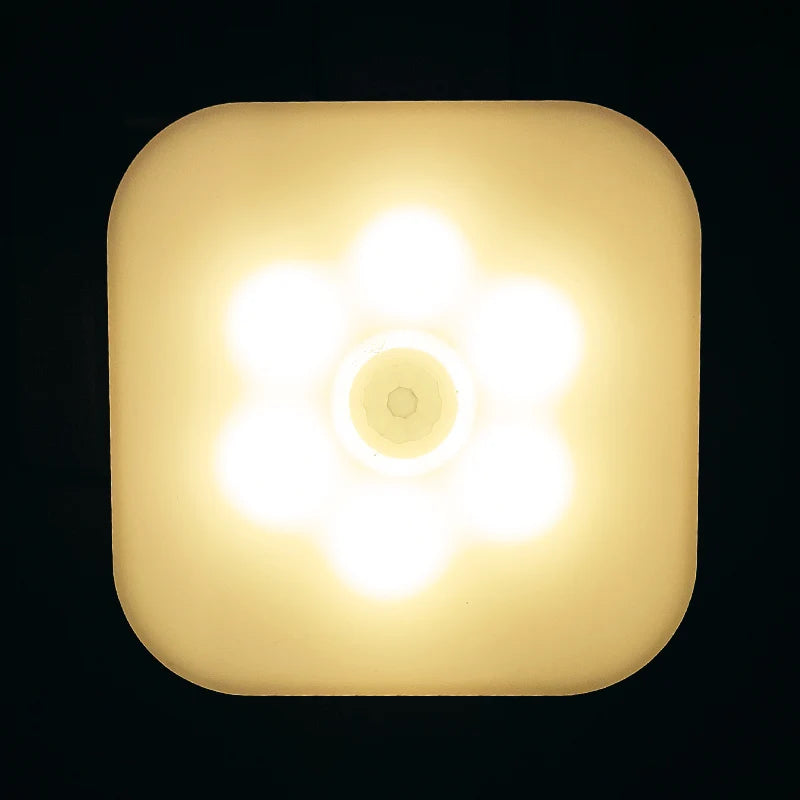 Night Light With EU Plug Smart Motion Sensor LED Night Lamp Motion Sensor Light Home Staircase Closet Aisle WC Bedside Lamp  A7