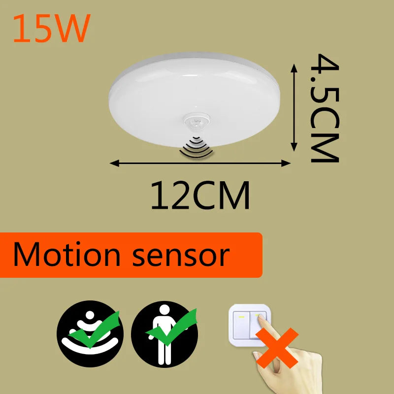 LED Motion Sensor Ceiling Lamp Night illumination  Street Bedroom Ceiling Hanging Light LED Corridor Radar Induction Chandeliers