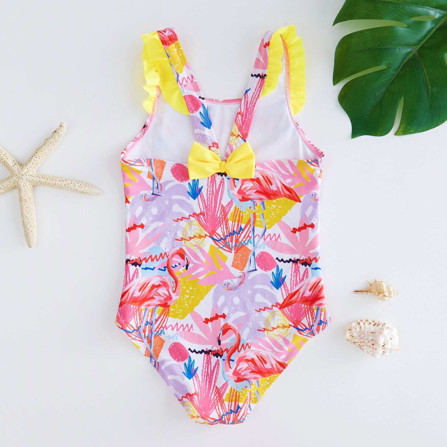In stock new 3-10 years old children's swimsuit cartoon watermelon ice cream printed girls' swimsuit one-piece