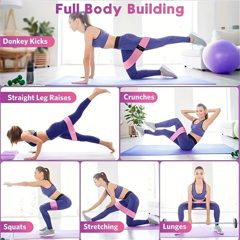 Resistance Bands for Working Out, Fabric Exercise Bands for Legs and Butt, Workout Bands for Women for Yoga Starter Set