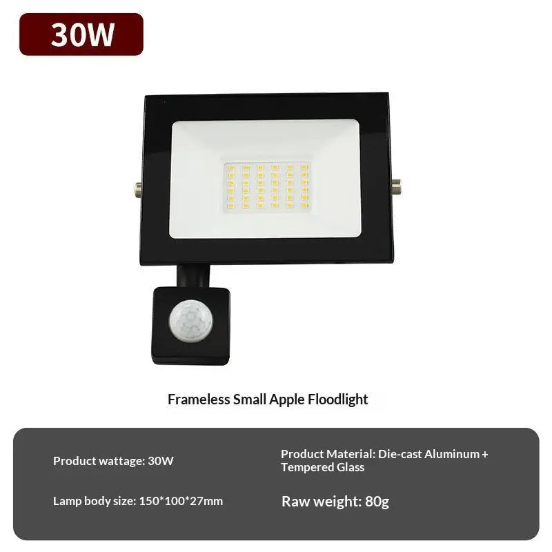 LED PIR Motion Sensor Floodlight Outdoor Wall Light 30W 20W 10W IP66 Waterproof LED Spotlight For Garden Courtyard