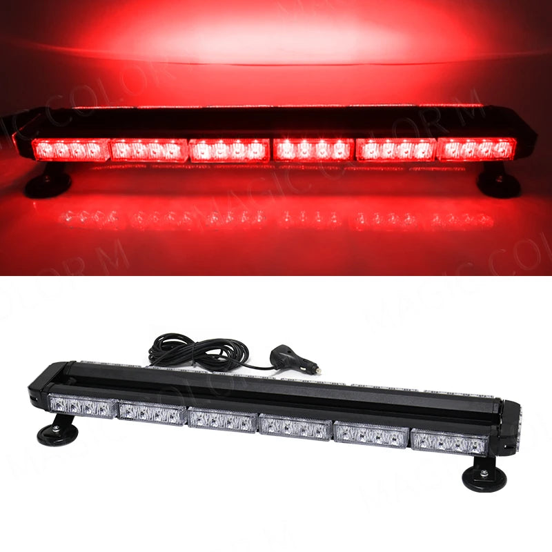 Car Strobe Emergency Warning Lights 54 Led Flashing Auto Truck Beacon Signal Lamp Flash Dash Windshield Magnetic Base 12V