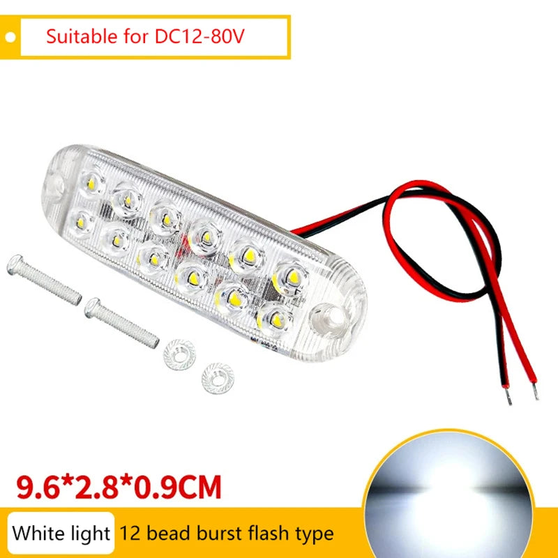 12 Led Strobe Side Warning Lights Strobe Grille Flashing Lightbar Car Truck Signal Lamp Traffic Lights 12V-80V