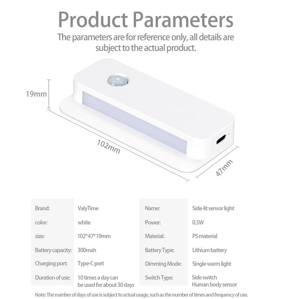 Sensor Led Night Light Magnetic Smart Motion Lamp Wireless Rechargeable Lights For Hallway Bedroom Corridor Bedside Mini Stairs