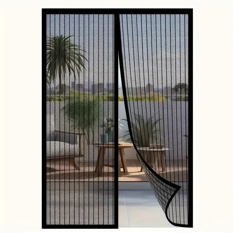 A magnetic screen door——Heavy-duty insect-proof net，Self-sealing technology，Easy Installation，No tools required，Suitable for use