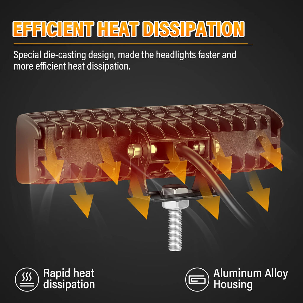 2X 4X 10X 6in 24 W Additional Headlights, Offroad Headlights, 12 V 24 V Reversing Lights for 4 X 4 Truck, Tractor, SUV, UTV