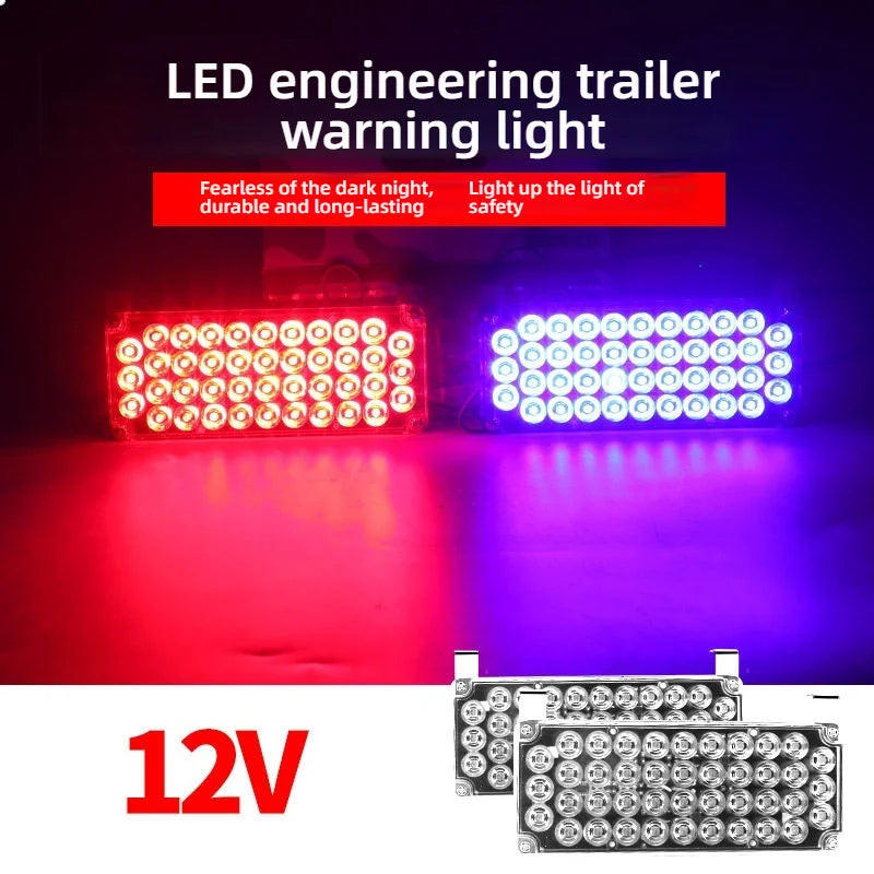 Flashing Rectangular LED Rear Signal Light for Tow Truck Rescue Vehicle Wrecker Engineering With Red Blue Yellow Strobe Lamp 12V