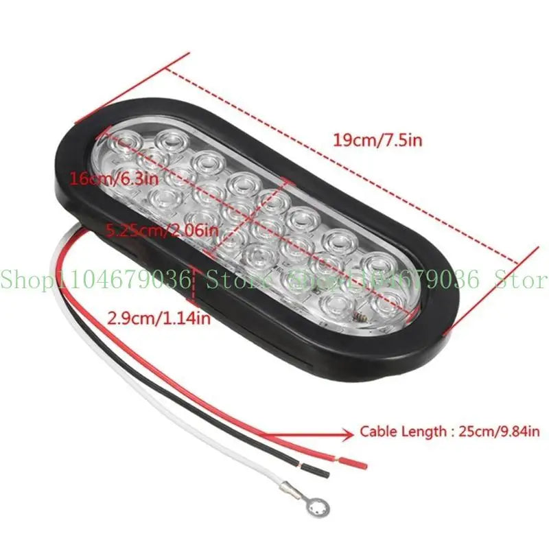 652F 2Pcs LED Tail Lights 24LED Recessed for Heavy Duty Truck & Towing Trailers Safety Lighting Solution Enhanced Visibility