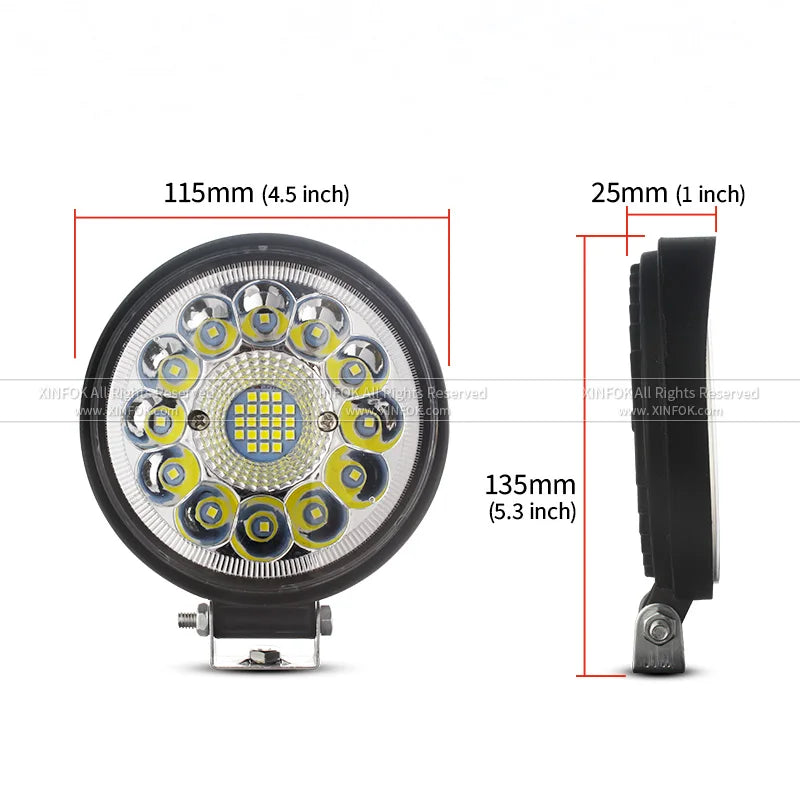Truck Led Light Round 12v 24v For Auto Car Vehicle 4x4 Off Road Barra Work Driving Light