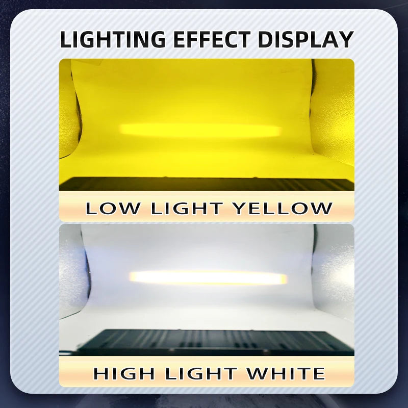 5 LED Car Grill Driving Lights Projector Fog Lamp for Truck Offroad UTV ATV Motorcycle Universal LED Bar Hi-Lo Beam White Yellow