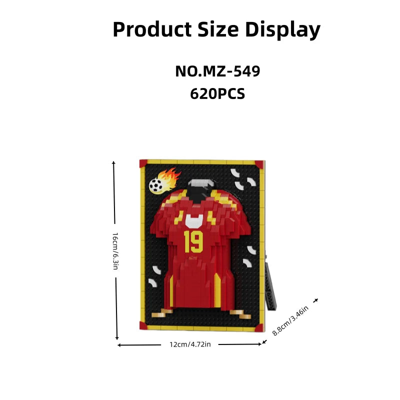 600 PCS 6 Styles Classic Cool Jersey Frame Building Block Toys, Family Assembly Games and Collectible Decorations, Holiday Gifts