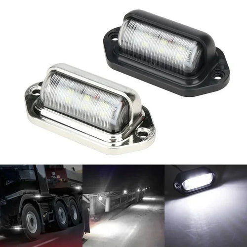 1/2pcs Truck Side Marker Lights 6 LED Bulbs 12V 24V For SUV Truck Trailer Van Tag Step Lamp Motorcycle Signal Lamp Universal