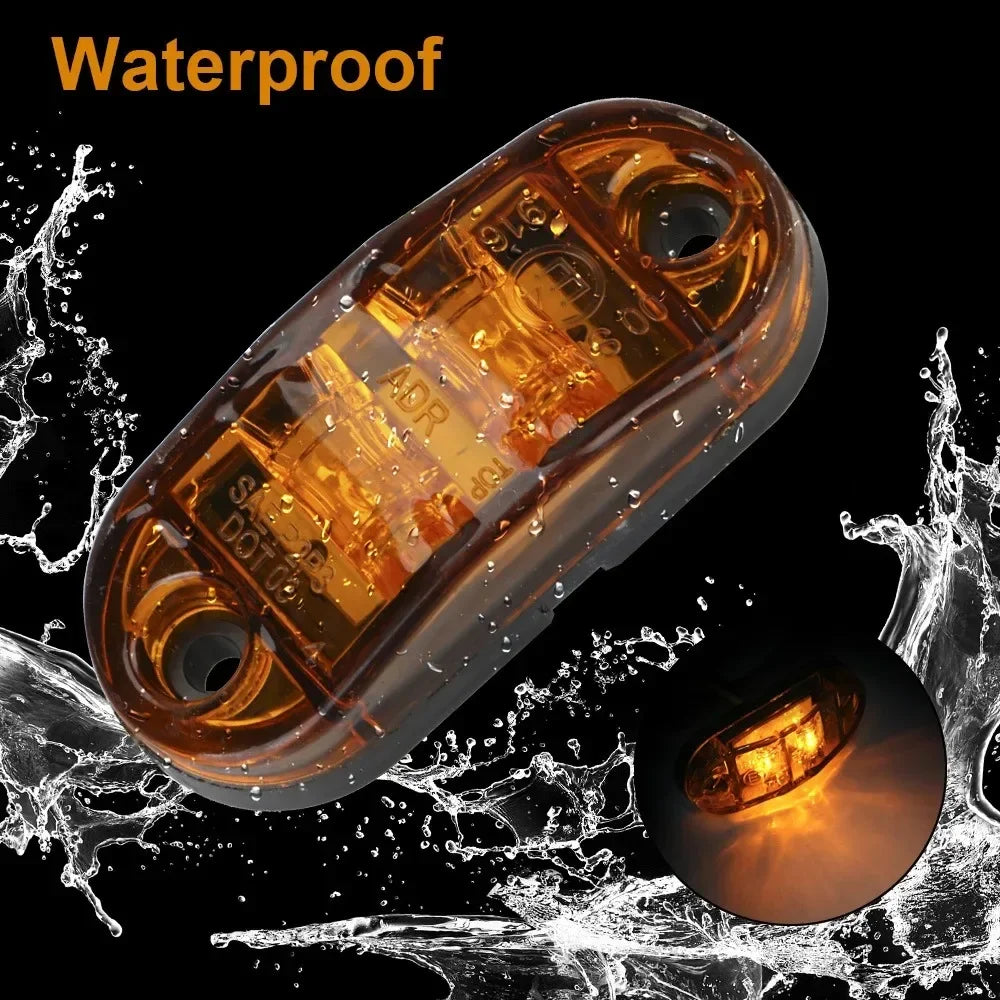 2PCS 12V 24V Truck Daytime Running lights DRL LED Lamps Warning Lights Side Marker Light LEDs Diode Light for Trailer