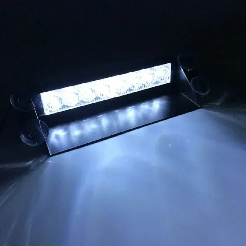8 LED Car Police Lights Strobe Light For 12VEmergencySignalLamps Light Auto Truck FlashingWindshield FlashWarningLightInstrument