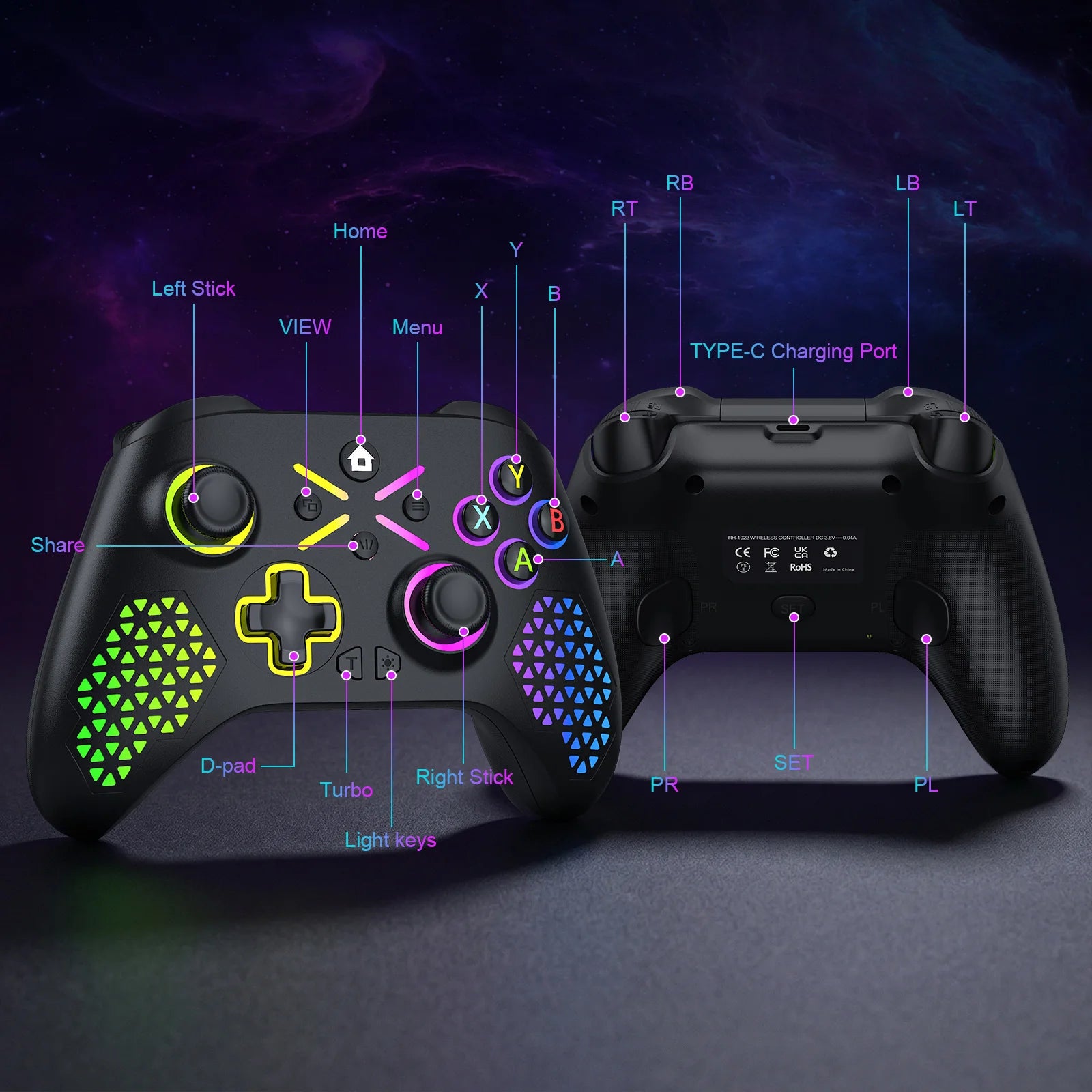 Wireless Gamepad For Xbox One ,Xbox Seris S ,Xbox Series X Console Win 7 8 10 Dual Vibra Six Axis Gyroscope Game Xbox Controller
