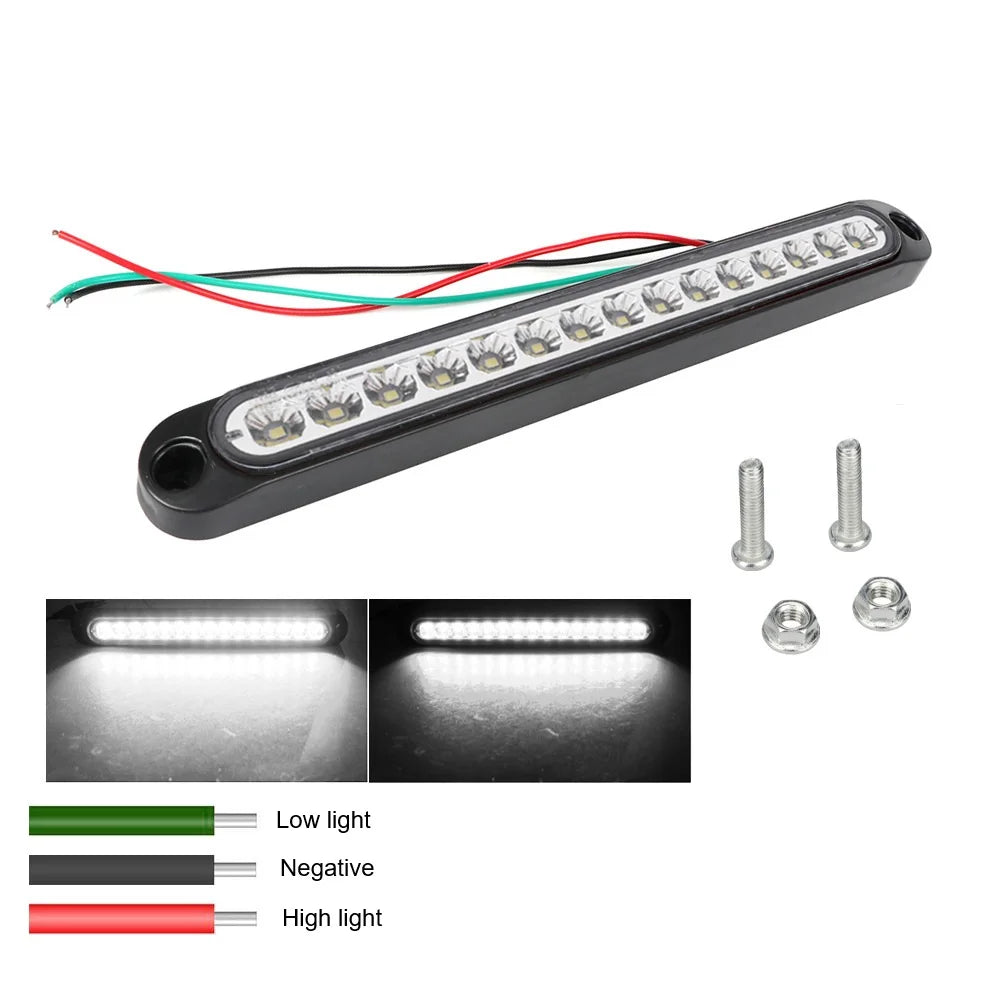 15LED Car Rear Tail Light Stop Brake Lamp 12V 24V Waterproof Truck Side Marker Indicator Clearance Light