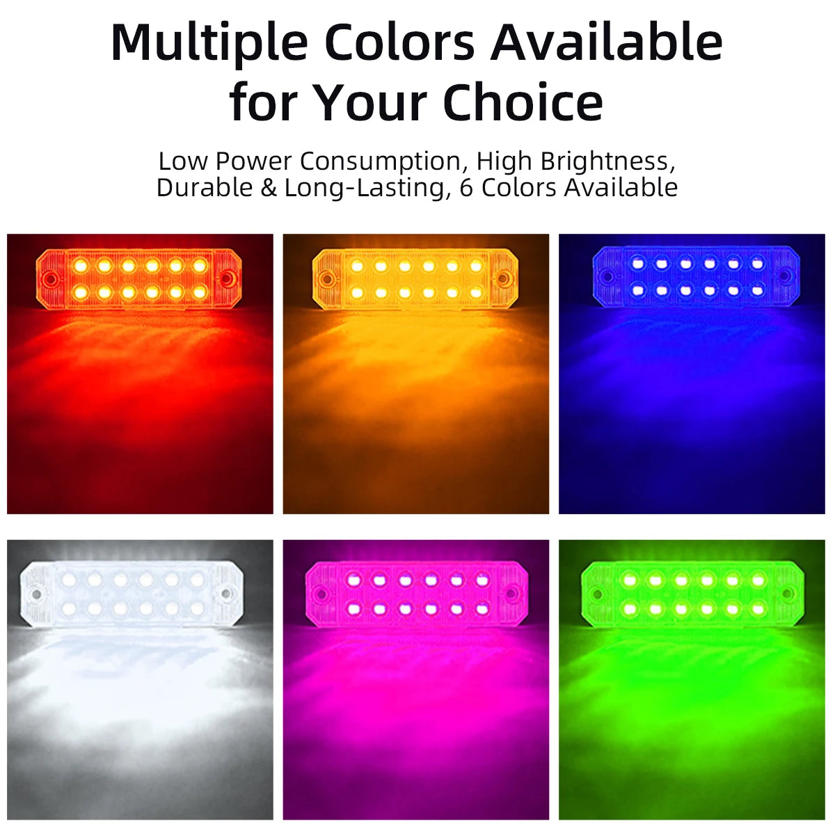 4PCS 12V 24V Truck LED Side Marker Light 12 SMD Car Emergency Strobe Warning Light Indicator Signal Light Rear Taillight
