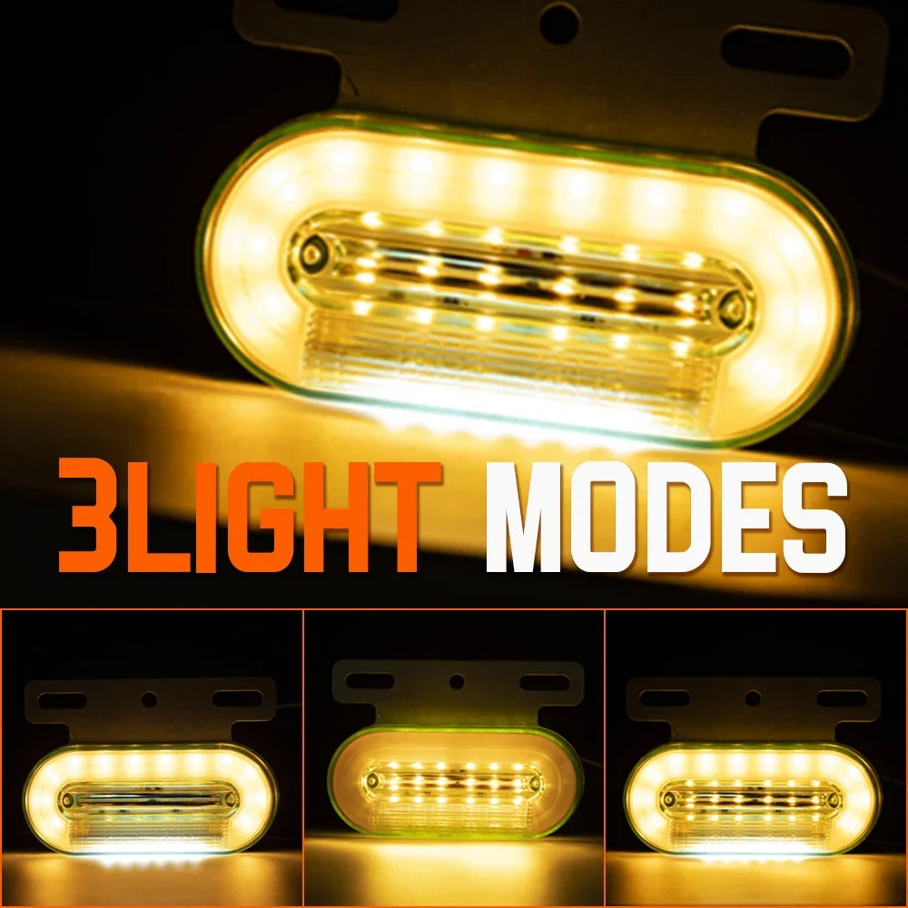 Truck Clearance Lights 12/24V LED Trailer Side Marker Lights Turn Signal Lamp Red White Amber Lorry Tractor Tail Light