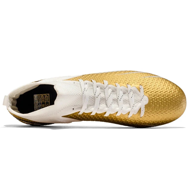 Men's Soccer Shoes Cleats Professional High-Top Breathable Athletic Football Boots for Outdoor Indoor