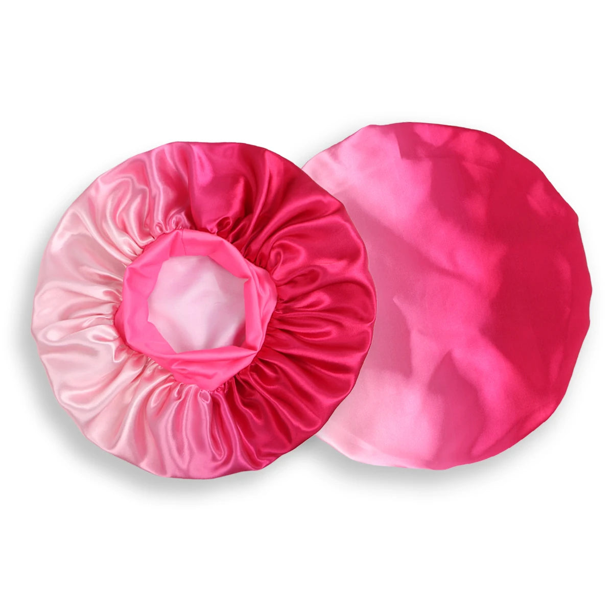 Satin Silk Bonnet Cap with Frontal Wrap, Wide Band, Colorful Fade Printing, Soft Nightcaps, Hair Protect Sleep, Extra Big Size