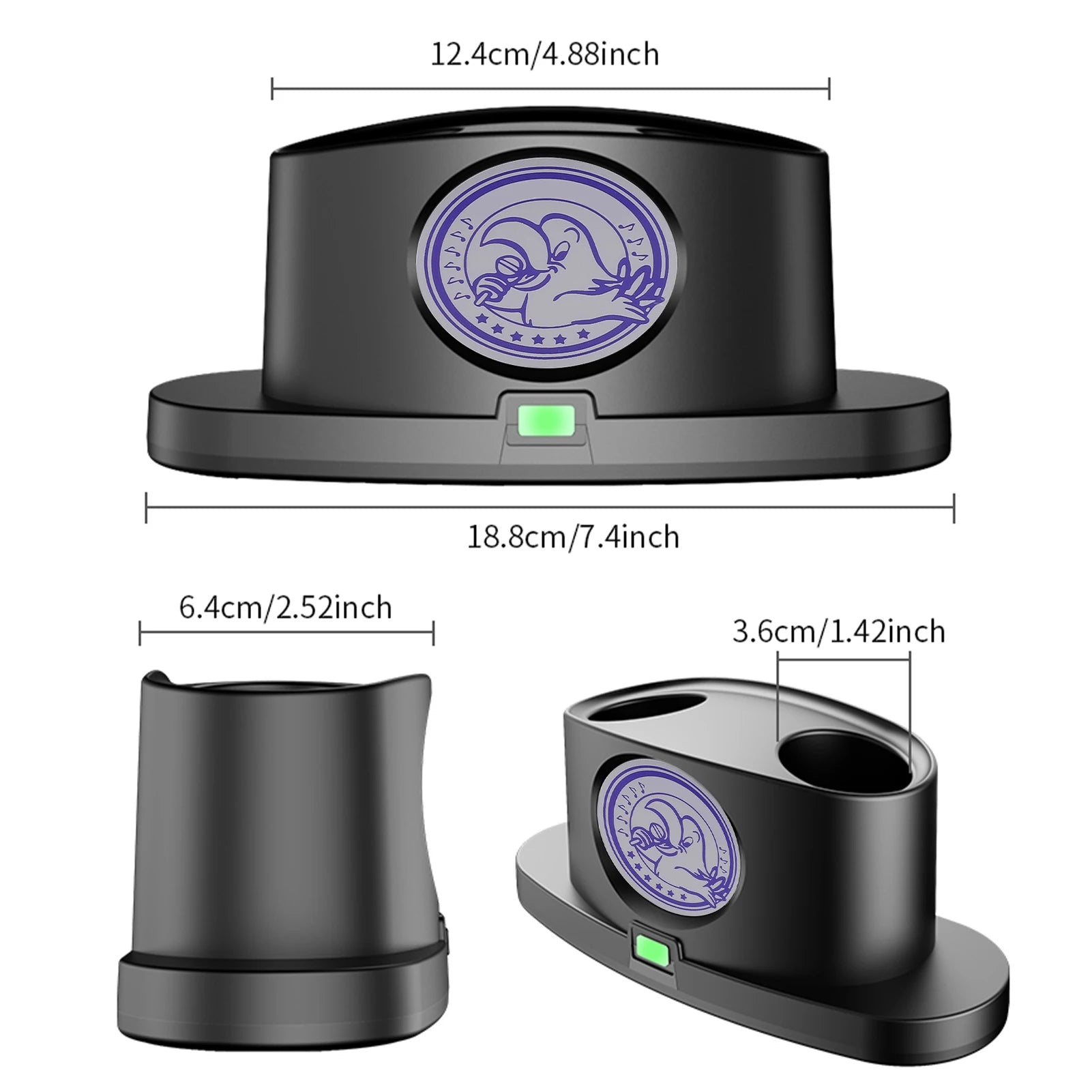 Wireless Magnetic Microphone Charging Station 2  for  Mics Portable Desktop Charging Stand Smart Energy Saving