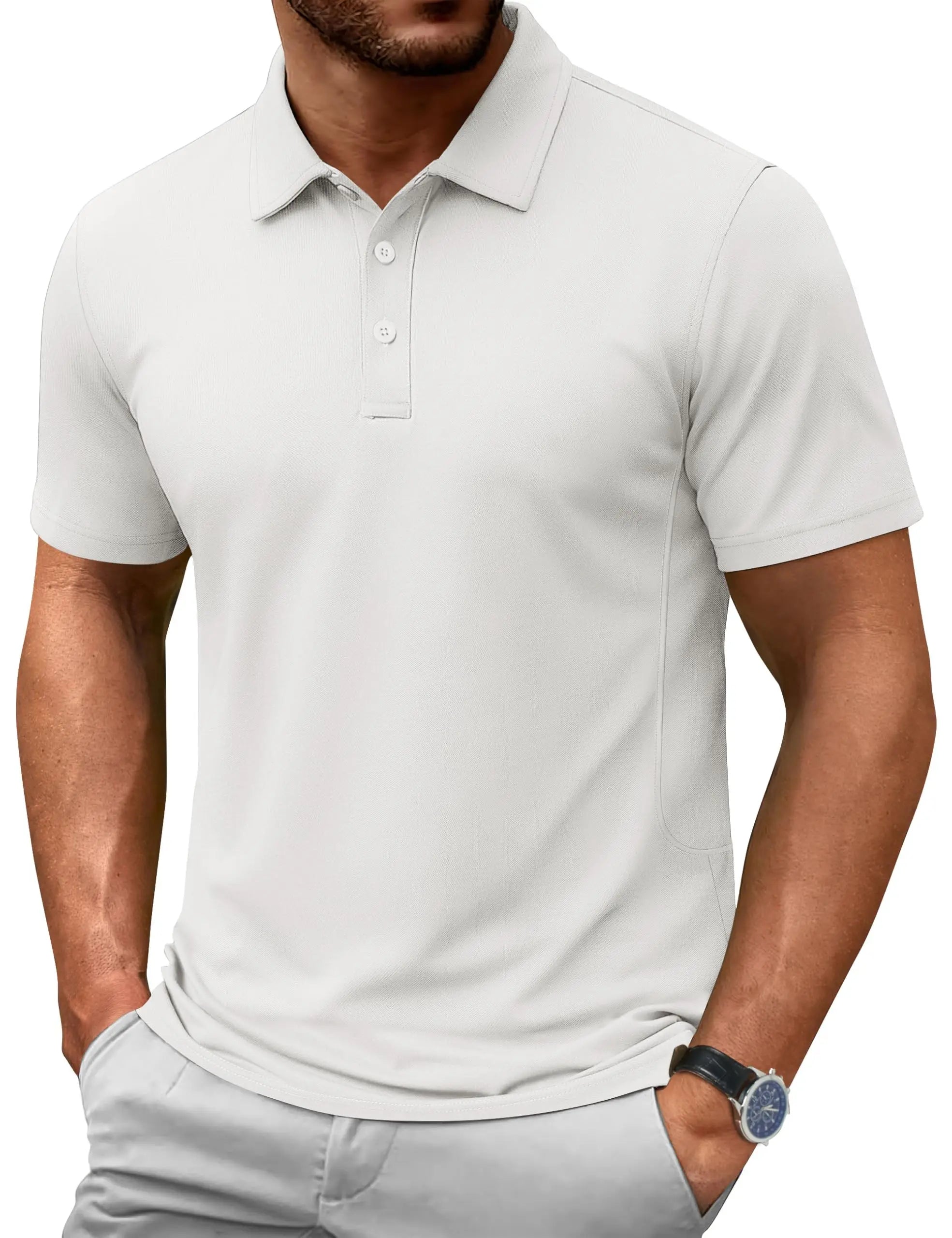 TACVASEN Summer 72% Cotton Polos T-shirts Mens Breathable Golf Polo T-Shirt Active Sport Hiking Tee shirts Casual Work Tops Male