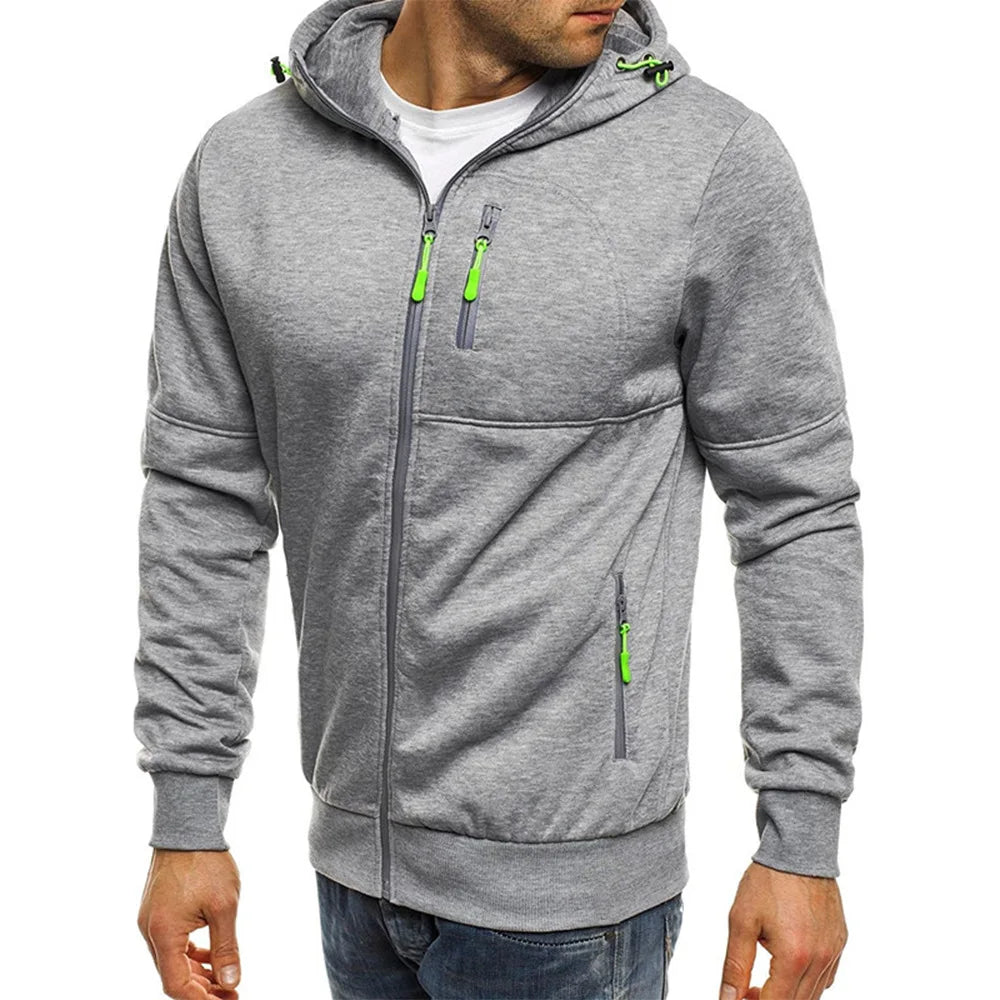 Men Sweatshirts Casual Autumn Male Zip Up Long Sleeve Hoodie Cardigan Coats BSD-ZW67