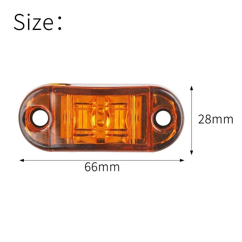 10PCS 12V 24V Truck Lorry for Warning Light 3 LED Light Oval Clearance Trailer Truck LED Side Marker Lamp
