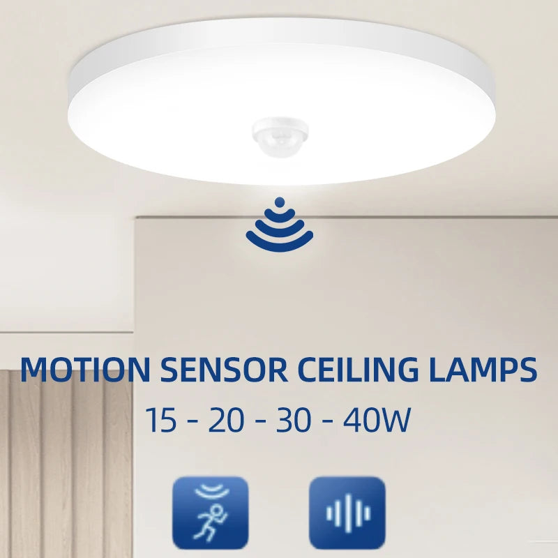 LED Motion Sensor Ceiling Lamp Night illumination  Street Bedroom Ceiling Hanging Light LED Corridor Radar Induction Chandeliers