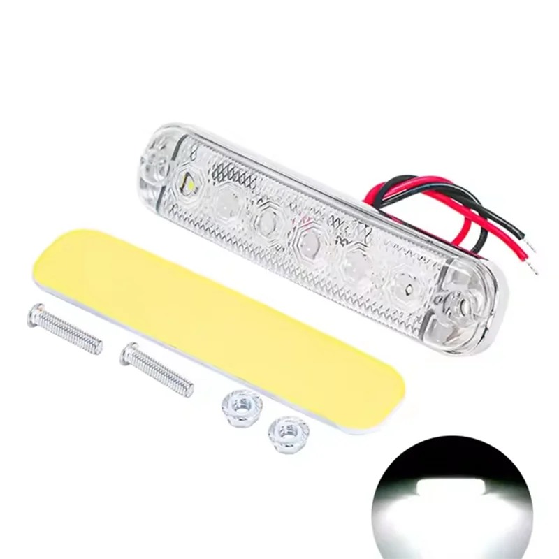 12V- 80V 6LED Warning Flashing Lights Front Rear Clearance Indicator Lamp Side Marker Lights for Trailer BUS Van Caravan Truck
