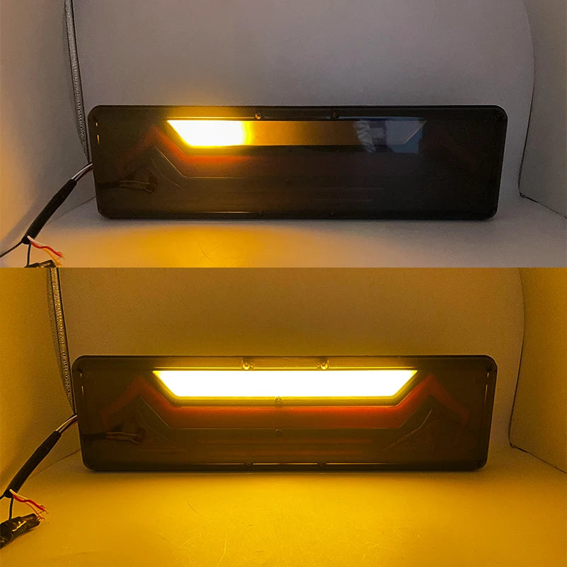 2PCS 24V Dynamic LED Truck Tail Light Turn Signal Rear Brake Lights Reverse Signal Lamp Trailer Lorry Bus Camper Caravan.