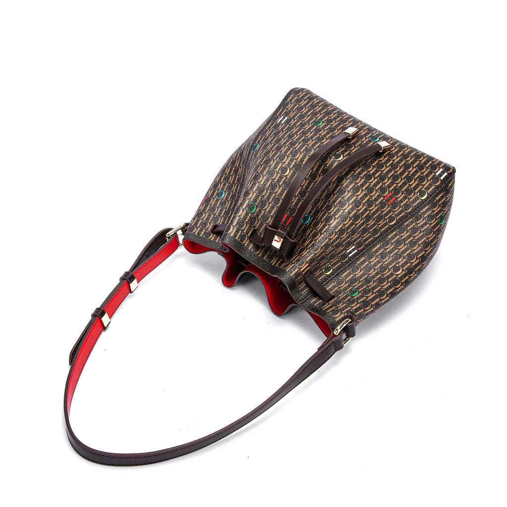 Women's Handbag 2026 New Retro Brown Drawstring Bag Women's Casual Shoulder Bag