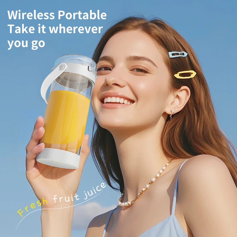 Portable Blender 600ML Electric Juicer Fruit Mixers 4000mAh USB Rechargeable Smoothie Outdoor Fresh Fruit Blender Personal Juice