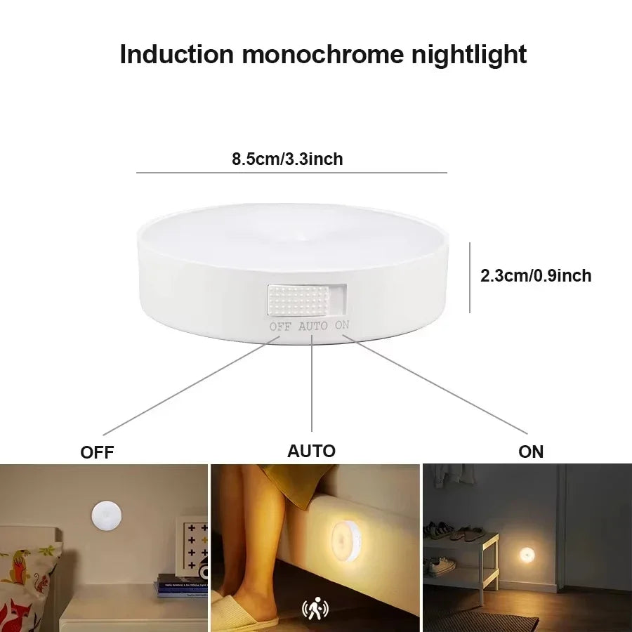 Motion Sensor USB Rechargeable LED Night Light Energy Efficient for Hallway Cabinet Closet Bedroom Stairs
