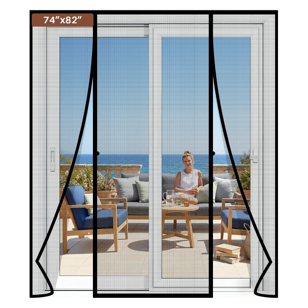 Magnetic Screen Door for Sliding & French Doors Double-Sided Opening Screen Reinforced Mesh with Strong Magnets for Large Front