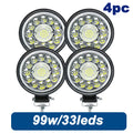 12V Car Led Work Spotlights 24V 33led Headlights for Motorcycles Flood Led Bar Fog Light DRL For Truck 4x4 Off Road ATV Car