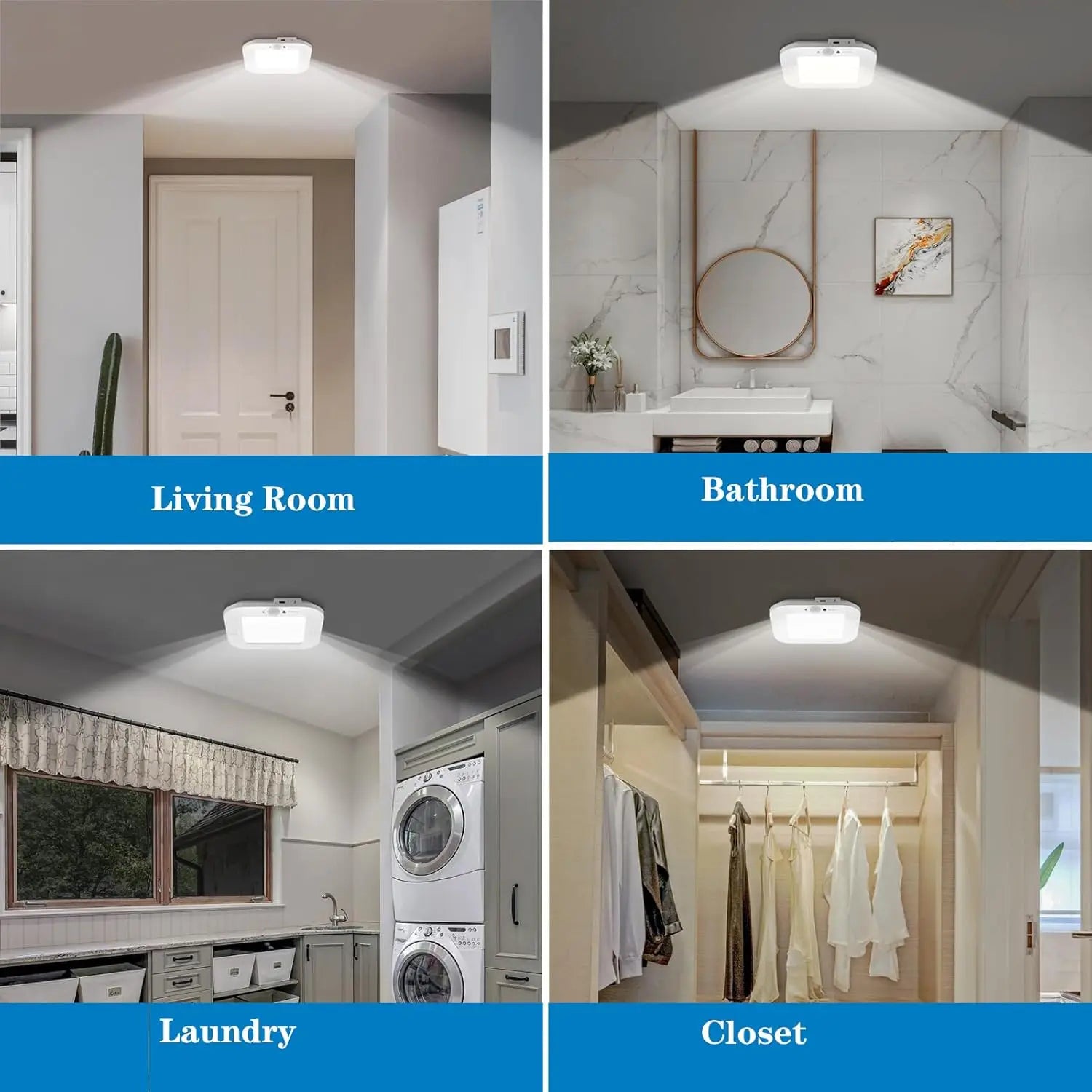 LED Motion Sensor Ceiling Light Ultra Thin Automatic Infrared Detection for Hallway Stairs Corridor Entryway Home