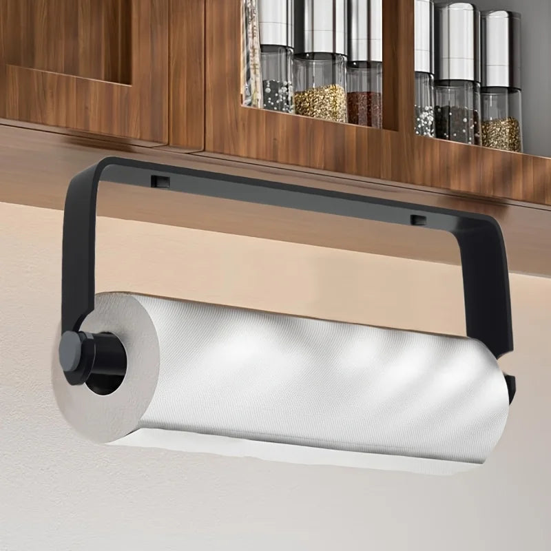 Kitchen  Paper Towel Holder  No-Drill Wall Mount Paper Towel Holders  Dishcloth Rack  Plastic Wrap and  Cloth Storage Hanging